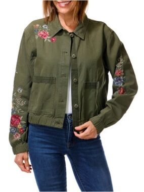 Driftwood Women's Embroidered Button Down Coat NWT